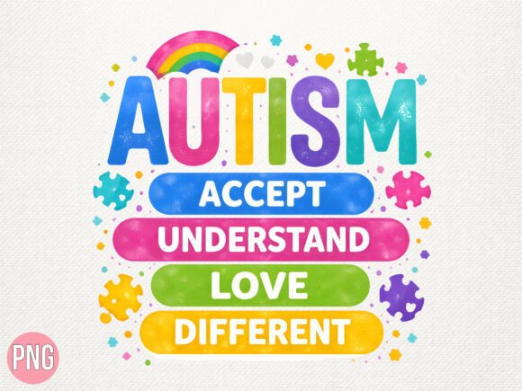 Autism Love Different Rainbow PNG: Creative Uses