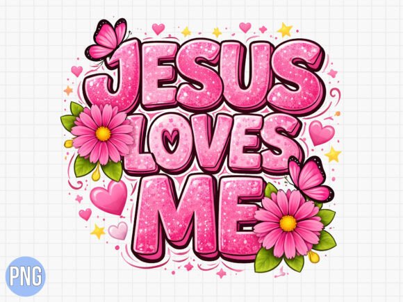 Bringing Faith to Life with the Christian Jesus Loves Me Pink Floral PNG