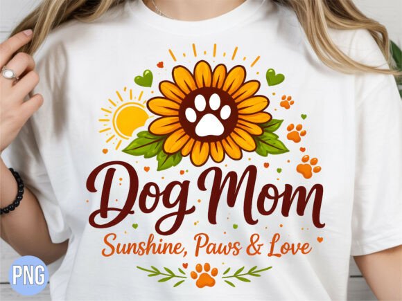 Elevating Brand Identity with the Dog Mom Sunflower Dog Paw Print Pet PNG in Modern Digital Design