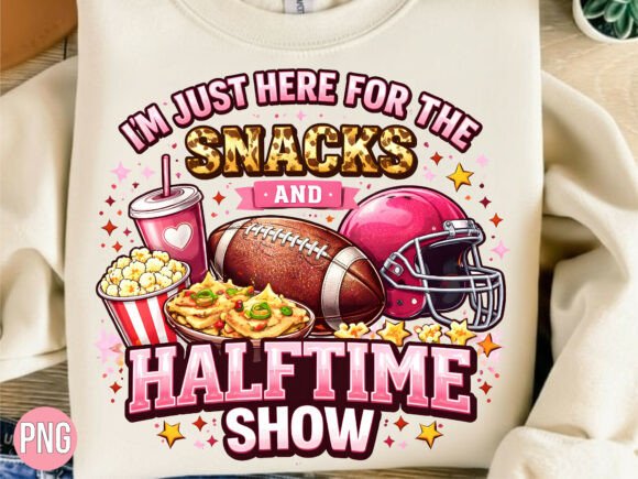 Snacks and Halftime Show Football PNG for Design
