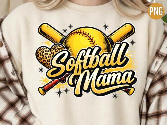 Softball Mama Leopard Heart T-shirt PNG: Elevate Your Creative Projects with High-Quality Digital Design