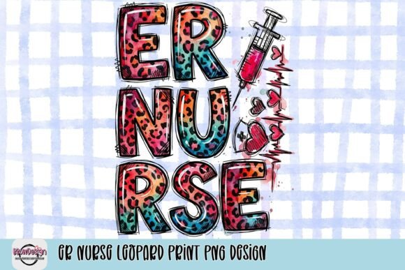 Unleash Bold Style with the ER Nurse Leopard Print PNG Design