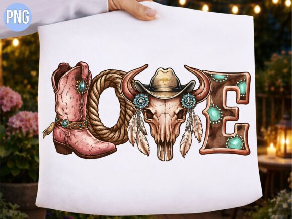 Western Love Cowboy Boot Bull Skull PNG: A Versatile Digital Asset for Modern Creatives